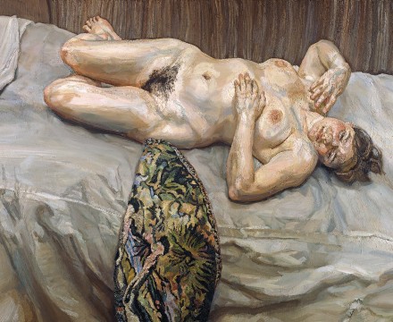 Lucian Freud, Portrait on a Grey Cover, 1996