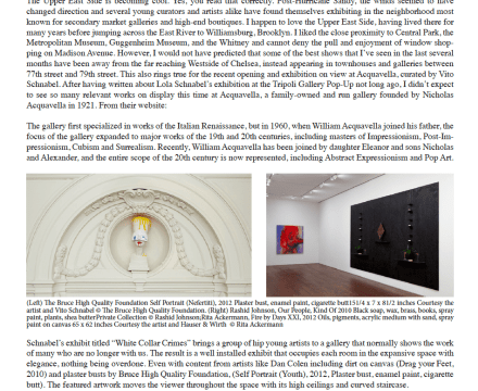 Photograph of “'White Collar Crimes,' curated by Vito Schnabel, Acquavella Gallery, NY"