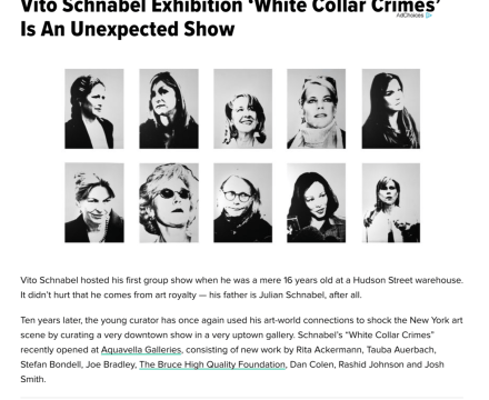 Photograph of "Vito Schnabel Exhibition 'White Collar Crimes' Is An Unexpected Show"