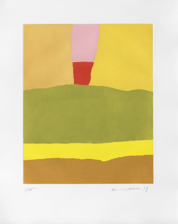 Etel Adnan, Soleil Lointain (Distant Sun), 2017, etching