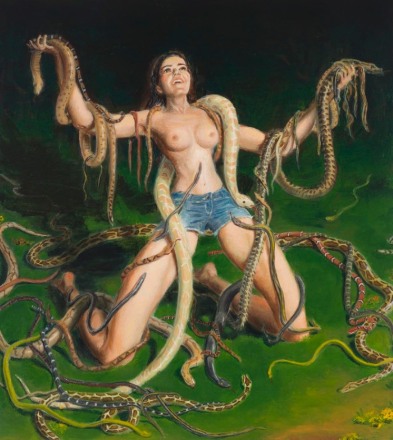 Jansson Stegner, Snake Godess, 2017. Oil on canvas, 20 x 22 in, 50.8 x 55.9 cm (JAS17.007)
