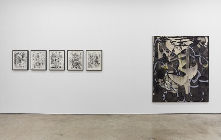 Installation View of &quot;Osc Mix (series)&quot;, and &quot;Pitty&quot;