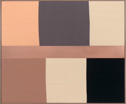 Ethan Cook Untitled, 2025 Signed and dated on verso Hand-woven cotton and copper 50 x 60 in (framed) 127 x 152.4 cm (framed) (ECO25.026)