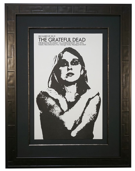 Grateful Dead Poster for concerts at the Boston Tea Party, 1969. New Year's Eve poster 1969-1970 by Bob Driscoll