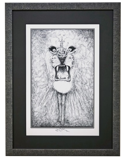 Pen and Ink Sketch of the Santana Lion by Lee Conklin - from BG-134 poster