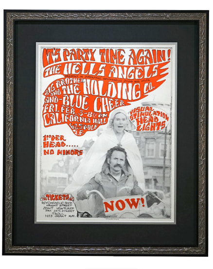 AOR 2.248  Hells Angels 1967 Poster for concert party with Big Brother & the Holding Company and Blue Cheer by Allen "Gut" Terk at California Hall, San Francisco February 3, 1967 poster