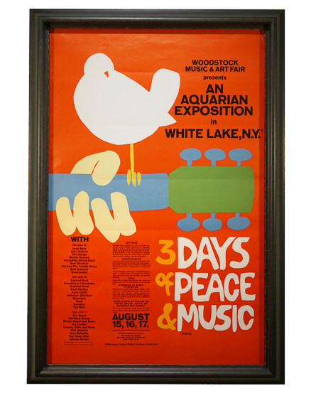 Original Woodstock poster by Arnold Skolnik, 1969
