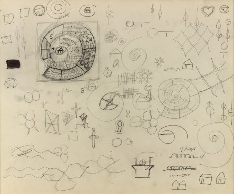 Study For Snail Maze,&nbsp;c. 1938 - 1940, graphite on paper, 13 3/4 x 16 3/4 inches