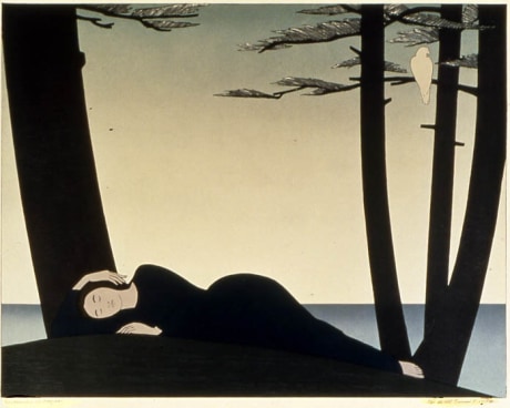 Reclining Woman,&nbsp;1982, color lithograph on white Arches Wove paper,&nbsp;29 &frac34; x 38 inches