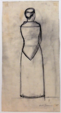 Atlantis (Single Figure),&nbsp;1975, pencil on paper, 17 3/4 x 9 1/2 inches