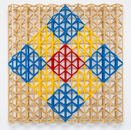 Rasheed Araeen, Red Square Breaking into Primary Colors,&nbsp;2015,&nbsp;Acrylic on wood,&nbsp;63 x 63 x 7 in