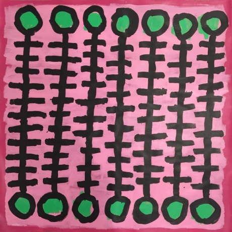 Mohamed Ahmed Ibrahim, Untitled 11,&nbsp;2019,&nbsp;Acrylic on paper,&nbsp;43.5 x 45 in