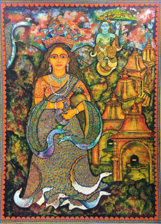 Jayashri Burman Draupadi and Krishna
