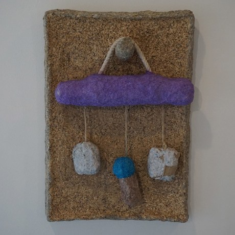 Mohamed Ahmed Ibrahim, Hanging Objects 5,&nbsp;2020,&nbsp;Paper mache and cardboard,&nbsp;10 x 13.75&nbsp;in