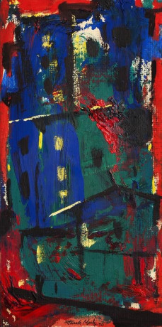 Paresh Maity Untitled (Red and Blue Village)