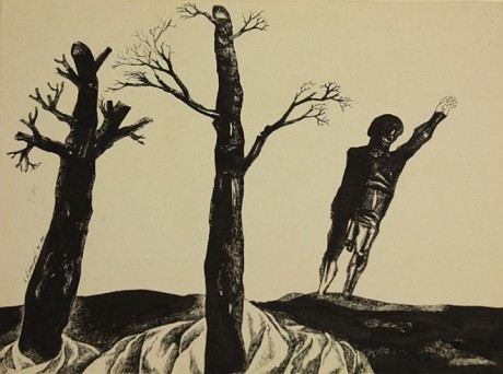 Laxma Goud Untitled (Man with Two Trees)