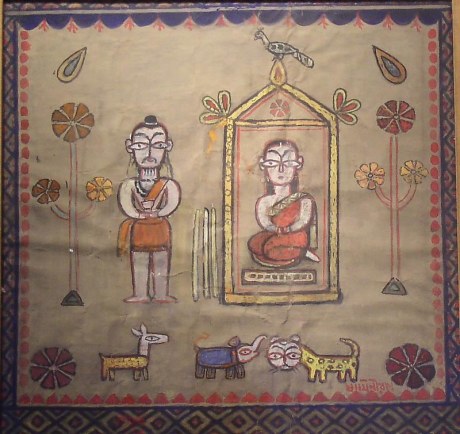 Jamini Roy UNTILED (MAN AND WOMAN IN TEMPLE)