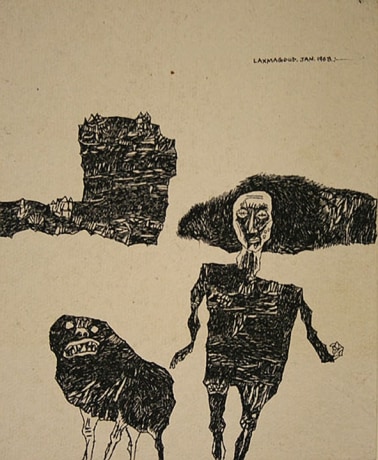 Laxma Goud Untitled (Man, Beast, City)