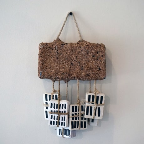 Mohamed Ahmed Ibrahim, Hanging Objects 9,&nbsp;2020,&nbsp;Paper mache and cardboard, 12 x 8&nbsp;in