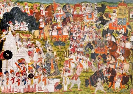 A Maharaja Admidst a Festival Scene