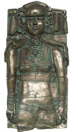 Laxma Goud,&nbsp;Portrait Relief 2,&nbsp;2007,&nbsp;Bronze casting, 16 x 32 x 4 in, &nbsp;