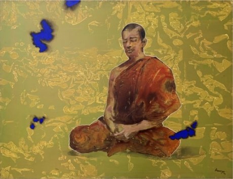 G. R. Iranna, Untitled (Meditating Monk)