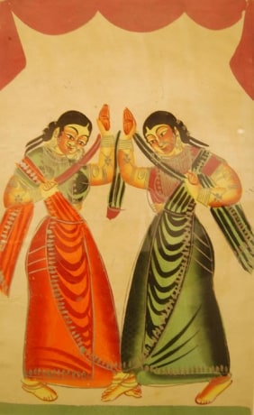 Kalighat Painting DANCING GIRLS 