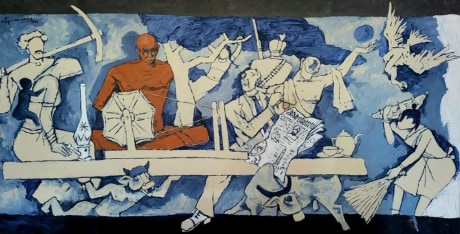 M. F. Husain,&nbsp;Indepenence, 2011, Acrylic on canvas, 78 x 153 in
