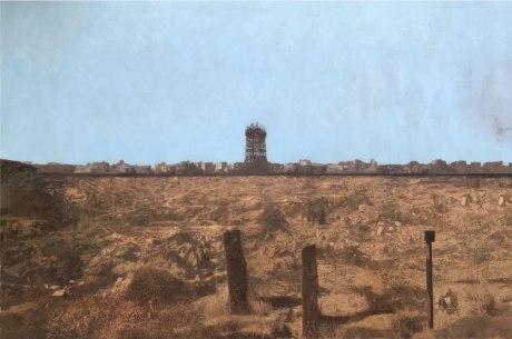 Nataraj Sharma,&nbsp;Postal Colony, 2021-22, Oil on canvas, 72 x 108 in (182.88 x 274.32 cm)