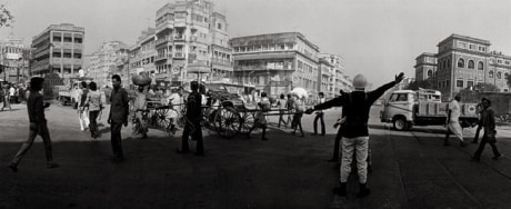 Raghu Rai Directing Traffic in Central Avenue, Kolkata