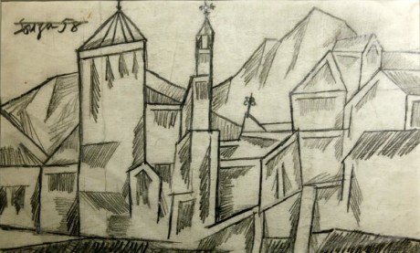F.N. Souza UNTITLED (LANDSCAPE WITH CHURCH)