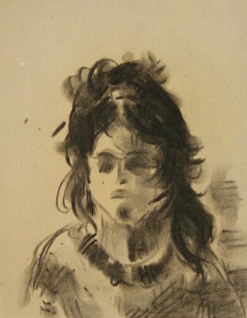 Laxma Goud UNTITLED SKETCH (GIRL&#039;S FACE)	