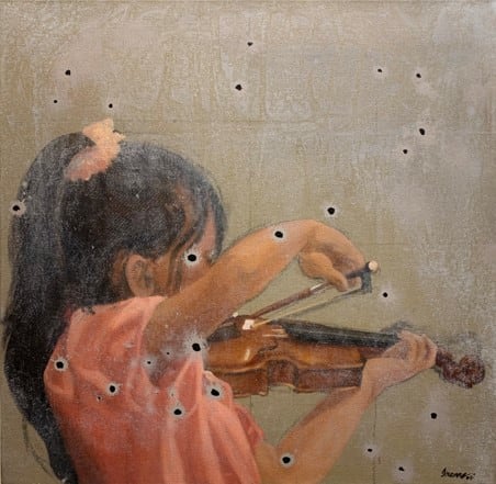 G. R. Iranna, Untitled (Girl with Violin)