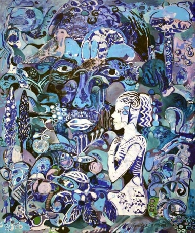 Sanatan Saha Untitled (White And Purple Woman)