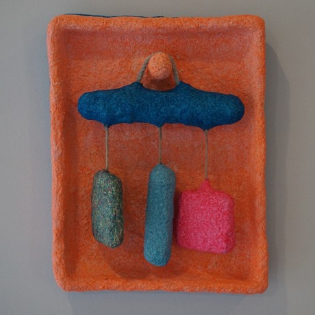 Mohamed Ahmed Ibrahim, Hanging Objects 6,&nbsp;2020,&nbsp;Paper mache and cardboard,&nbsp;16 x 12&nbsp;in