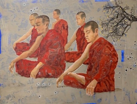 G. R. Iranna, Untitled (Monks Sitting)