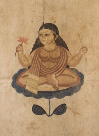 Kalighat Painting UNTITLED 18 (FLOWER GIRL)