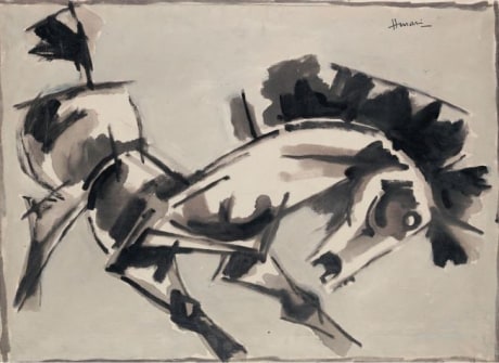 M.F. Husain, Untitled (Horse), 1960s, Oil on canvas, 40 x 28.5 in