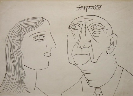 F.N. Souza UNTITLED (PORTRAIT OF A MAN AND WOMAN)