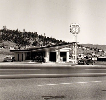 from Gas Stations portfolio (10 prints), 1962, Gelatin Silver Print, Printed 1989, 3/25, available as 10 print portfolio. Please call for price.