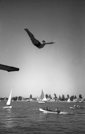 Self Portrait, Diving into Newport Bay, 1935, please call for sizes.