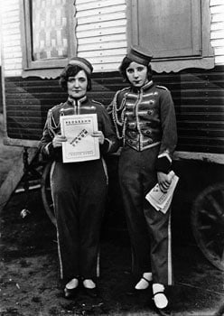 August Sander, Usherettes, 1926 image 10.25 x 7.5 inches/mount 17.25 x 13.25 inches, Gelatin Silver Print, Signed on verso by Gerd Sander, estate stamp also on verso, Edition 4/12, Illustrated: August Sander - Citizens of the Twentieth Century, pg. 350