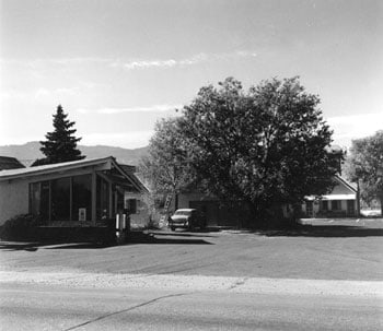 Robert Adams, Motel, Colorado Springs, Colorado, 1968, 5 1/8 x 6 inch vintage gelatin silver print, Signed, titled and dated on verso, LUM26412