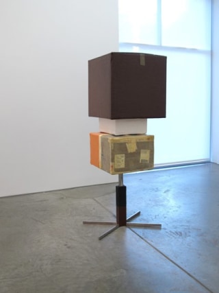 Una oportunidad cada dia, 2012, metal, cardboard, wood, resin, and paint, 72 x 27.5 x 23.5 inches, unique