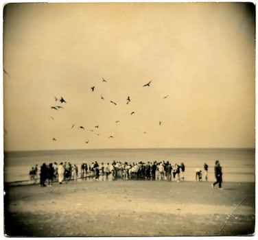 Yamamoto Masao,&nbsp;Untitled #891, 2001,&nbsp;from the series&nbsp;A Box of Ku.&nbsp;Gelatin silver print with mixed media, 4 x 4&nbsp;inches.