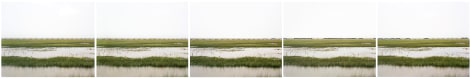 Victoria Sambunaris, Untitled (Train&nbsp;Crossing Estuarial Corridor 1-5), Virginia Point, Texas, 2015. Set of five archival pigment prints.