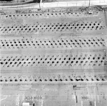 Parking Lots (Lockheed Air Terminal, 2627 N. Hollywood Way, Burbank) #3, 1967-99, 15 x 15 inch Gelatin Silver Print, Initialed and editioned on verso, Edition 23/3