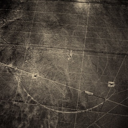 David Maisel,&nbsp;Downwind Grid_04, Dugway Proving Ground, Utah,&nbsp;2017. Gold toned albumen print.&nbsp;