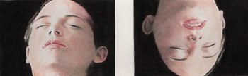 Andrew Hahn, Unfinished Girl #39, 2005, 5 x 7inch each, Watercolor on paper