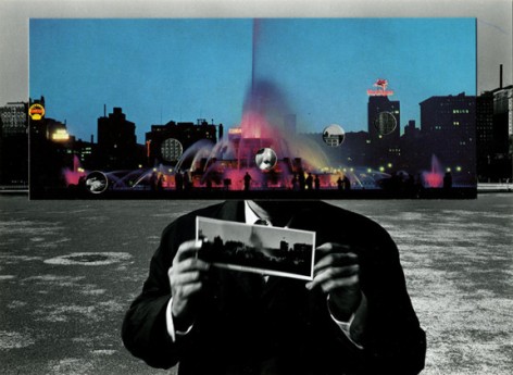 Postcard Visit, Chicago (69-35-15-13), 1969,&nbsp;4.75 x 6 inch gelatin silver print and collage